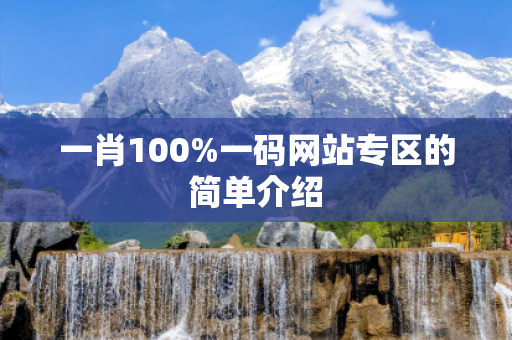 一肖100%一码网站专区的简单介绍