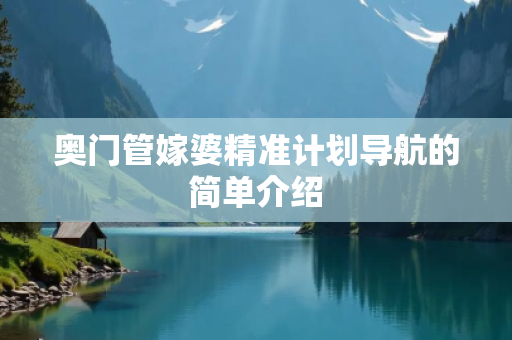 奥门管嫁婆精准计划导航的简单介绍