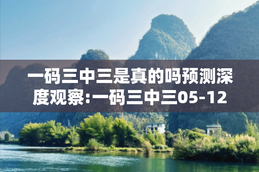 一码三中三是真的吗预测深度观察:一码三中三05-12-23-34-45-07 T:13的欺诈本质-核心解答、解释与落实