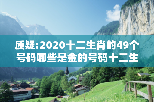 质疑:2020十二生肖的49个号码哪些是金的号码十二生肖对应号码2019深度观察:2020十二生肖一码中特01-5-12-23-34-49 T:7的欺诈本质-核心解答、解释与落实